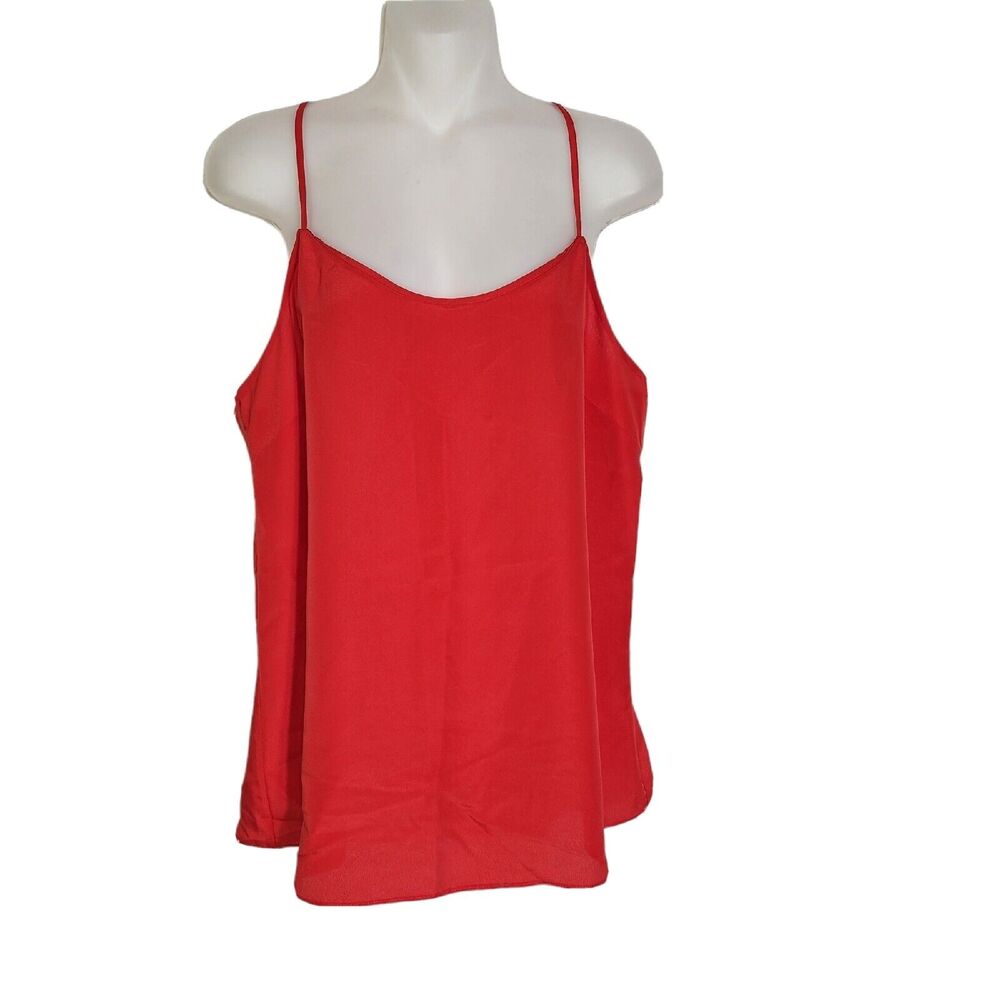 J Crew Womens Cami Tank Top Size 10 Red Racerback Polyester 58877